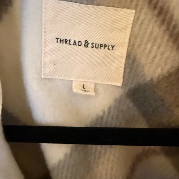 Thread & Supply Cream and Brown Plaid Jacket - Picture 3 of 4